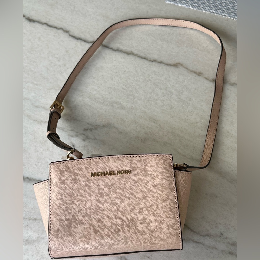 Michael Kors Selma Mini Crossbody Bag Saffiano Leather Blush Pink Chic Spring - Picture 8 of 16